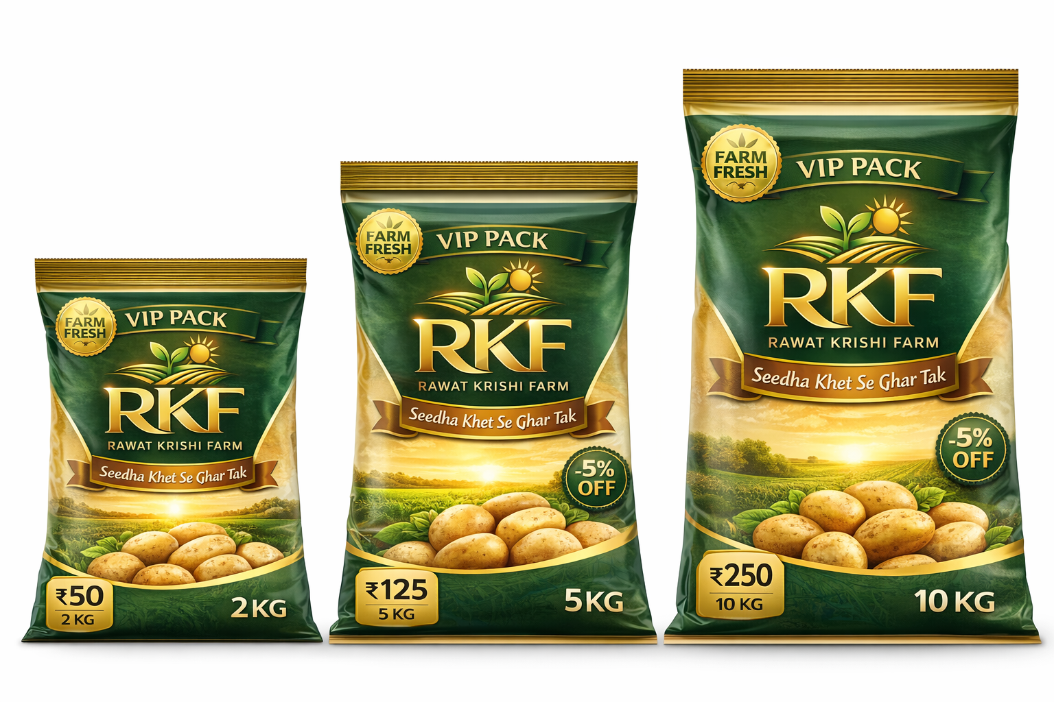 RKF VIP Premium Potato Packs - 2 KG, 5 KG, 10 KG